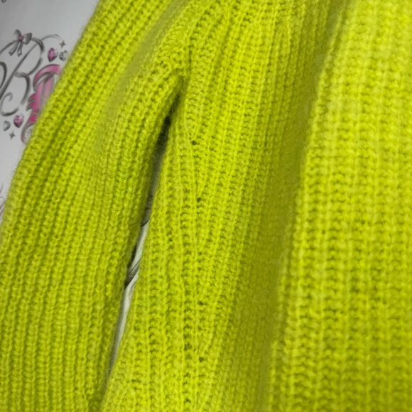 Rag & bone New York sweater pull over turtle π’ neck lime green neon crochet π§Ά - Picture 5 of 9